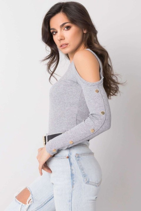 Bluzka Model RV-BZ-5099-1.07 Grey - Rue Paris Rue Paris Bluzka Model RV-BZ-5099-1.07 Grey - Rue Paris Rue Paris