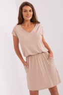 Sukienka Model WN-SK-658.62P Beige - Rue Paris Rue Paris Sukienka Model WN-SK-658.62P Beige - Rue Paris Rue Paris