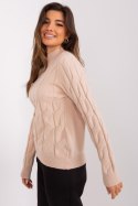 Sweter Damski Model AT-SW-2235.00P Beige - AT AT Sweter Damski Model AT-SW-2235.00P Beige - AT AT