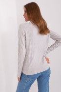Sweter Damski Model AT-SW-2326.37X Light Grey - AT AT Sweter Damski Model AT-SW-2326.37X Light Grey - AT AT