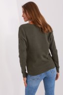 Sweter Damski Model AT-SW-2329.98P Khaki - AT AT Sweter Damski Model AT-SW-2329.98P Khaki - AT AT