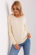 Sweter Damski Model AT-SW-232901.25X Light Beige - AT AT Sweter Damski Model AT-SW-232901.25X Light Beige - AT AT