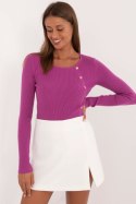 Sweter Damski Model AT-SW-2332-2.65 Dark Violet - AT AT Sweter Damski Model AT-SW-2332-2.65 Dark Violet - AT AT