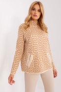 Sweter Damski Model AT-SW-2341.00P Camel - AT AT Sweter Damski Model AT-SW-2341.00P Camel - AT AT