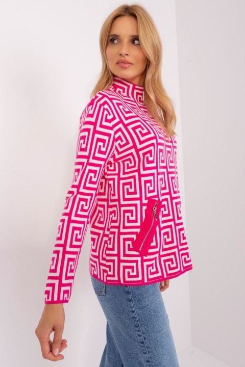 Sweter Damski Model AT-SW-2341.00P Fuksja - AT AT Sweter Damski Model AT-SW-2341.00P Fuksja - AT AT