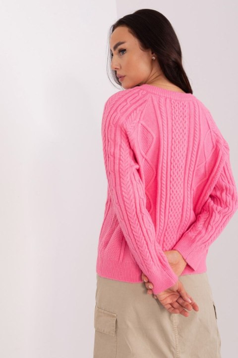 Sweter Damski Model AT-SW-2346-2.99P Pink - AT AT Sweter Damski Model AT-SW-2346-2.99P Pink - AT AT