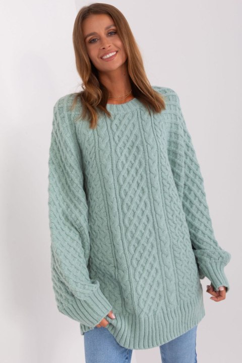 Sweter Damski Model AT-SW-2367-2.64P Mint - AT AT Sweter Damski Model AT-SW-2367-2.64P Mint - AT AT