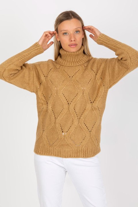 Sweter Damski Model LC-SW-3019.05P Camel - Rue Paris Rue Paris Sweter Damski Model LC-SW-3019.05P Camel - Rue Paris Rue Paris