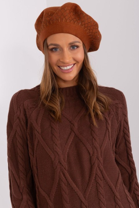 Beret Model AT-CZ-231605.24P Light Brown - AT AT Beret Model AT-CZ-231605.24P Light Brown - AT AT