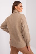 Golf Damski Model AT-SW-23401.97P Dark Beige - AT AT Golf Damski Model AT-SW-23401.97P Dark Beige - AT AT