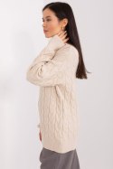 Golf Damski Model AT-SW-2348.07 Light Beige - AT AT Golf Damski Model AT-SW-2348.07 Light Beige - AT AT