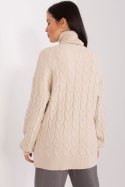 Golf Damski Model AT-SW-2348.07 Light Beige - AT AT Golf Damski Model AT-SW-2348.07 Light Beige - AT AT