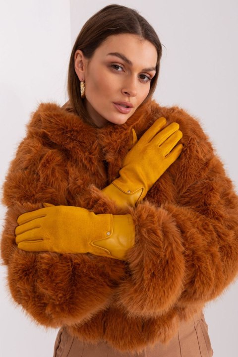 Rękawiczki Model AT-RK-239507.26P Dark Yellow - AT AT Rękawiczki Model AT-RK-239507.26P Dark Yellow - AT AT
