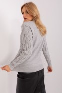 Sweter Damski Model AT-SW-2235.00P Grey - AT AT Sweter Damski Model AT-SW-2235.00P Grey - AT AT