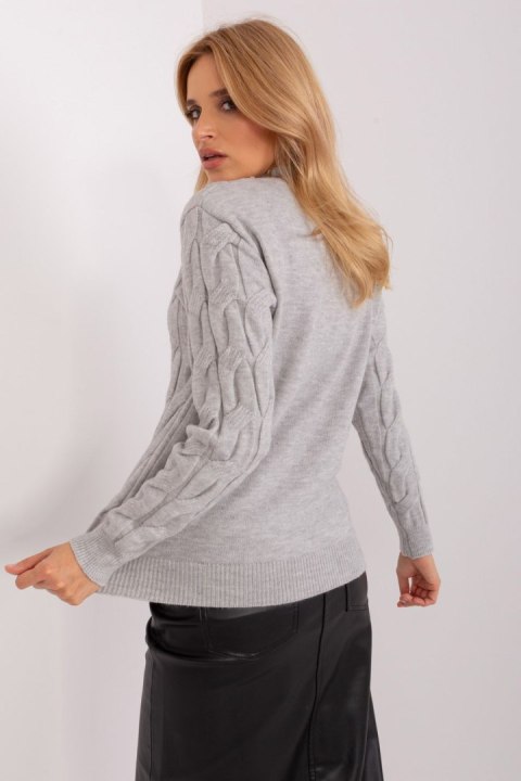 Sweter Damski Model AT-SW-2235.00P Grey - AT AT Sweter Damski Model AT-SW-2235.00P Grey - AT AT