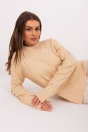 Sweter Damski Model AT-SW-2326.37X Beige - AT AT Sweter Damski Model AT-SW-2326.37X Beige - AT AT