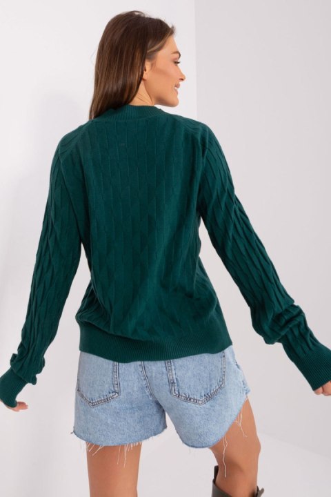 Sweter Damski Model AT-SW-2326.37X Dark Green - AT AT Sweter Damski Model AT-SW-2326.37X Dark Green - AT AT