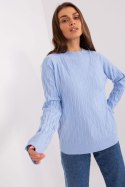 Sweter Damski Model AT-SW-2326.37X Light Blue - AT AT Sweter Damski Model AT-SW-2326.37X Light Blue - AT AT