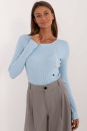 Sweter Damski Model AT-SW-2332-2.62 Light Blue - AT AT Sweter Damski Model AT-SW-2332-2.62 Light Blue - AT AT