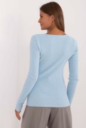 Sweter Damski Model AT-SW-2332-2.62 Light Blue - AT AT Sweter Damski Model AT-SW-2332-2.62 Light Blue - AT AT