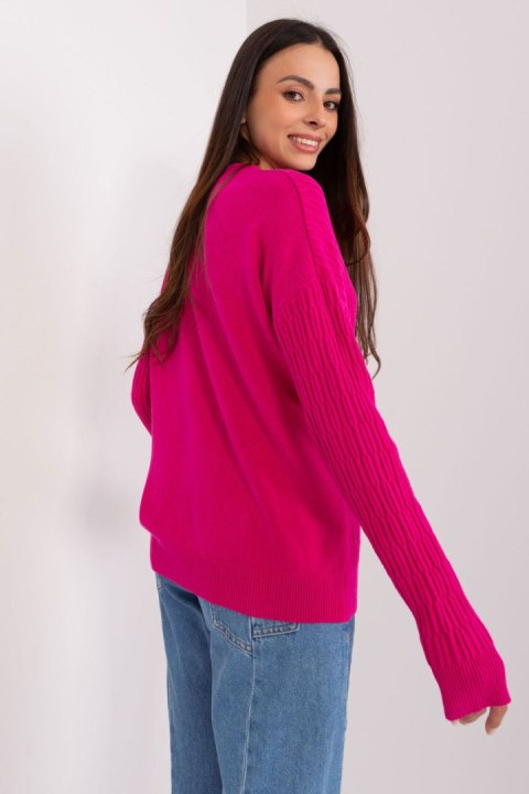 Sweter Damski Model AT-SW-2338.14P Fuksja - AT AT Sweter Damski Model AT-SW-2338.14P Fuksja - AT AT