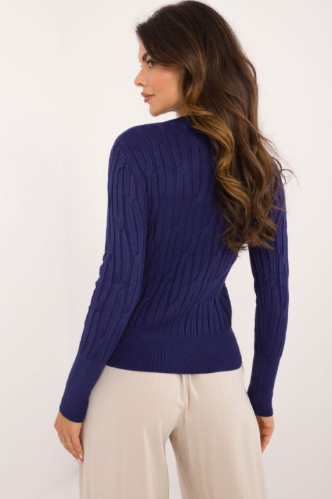 Sweter Damski Model AT-SW-2338-2.00 Navy - AT AT Sweter Damski Model AT-SW-2338-2.00 Navy - AT AT
