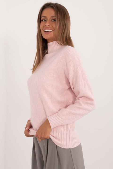 Sweter Damski Model AT-SW-2339.54 Light Pink - AT AT Sweter Damski Model AT-SW-2339.54 Light Pink - AT AT