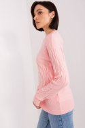 Sweter Damski Model AT-SW-2340.22 Light Pink - AT AT Sweter Damski Model AT-SW-2340.22 Light Pink - AT AT