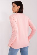 Sweter Damski Model AT-SW-2340.22 Light Pink - AT AT Sweter Damski Model AT-SW-2340.22 Light Pink - AT AT