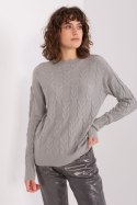 Sweter Damski Model AT-SW-2340.80 Grey - AT AT Sweter Damski Model AT-SW-2340.80 Grey - AT AT
