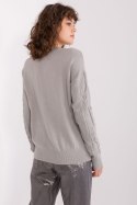 Sweter Damski Model AT-SW-2340.80 Grey - AT AT Sweter Damski Model AT-SW-2340.80 Grey - AT AT