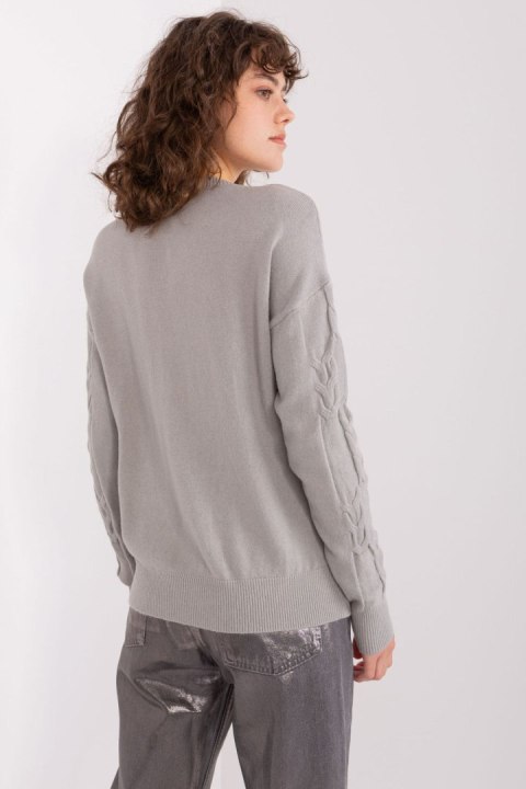 Sweter Damski Model AT-SW-2340.80 Grey - AT AT Sweter Damski Model AT-SW-2340.80 Grey - AT AT