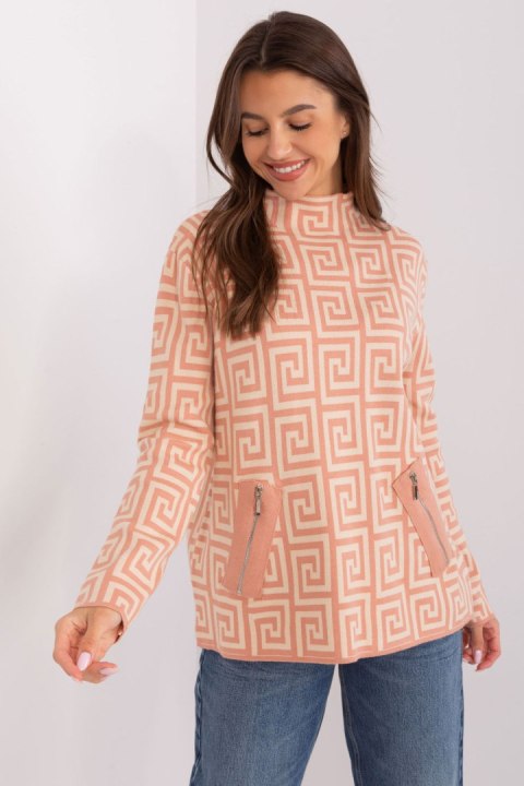 Sweter Damski Model AT-SW-2341.00P Brzoskwinia - AT AT Sweter Damski Model AT-SW-2341.00P Brzoskwinia - AT AT