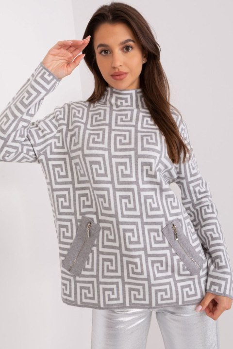 Sweter Damski Model AT-SW-2341.00P Grey - AT AT Sweter Damski Model AT-SW-2341.00P Grey - AT AT