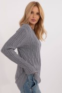 Sweter Damski Model AT-SW-2343.88 Dark Grey - AT AT Sweter Damski Model AT-SW-2343.88 Dark Grey - AT AT