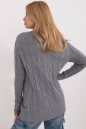 Sweter Damski Model AT-SW-2343.88 Dark Grey - AT AT Sweter Damski Model AT-SW-2343.88 Dark Grey - AT AT