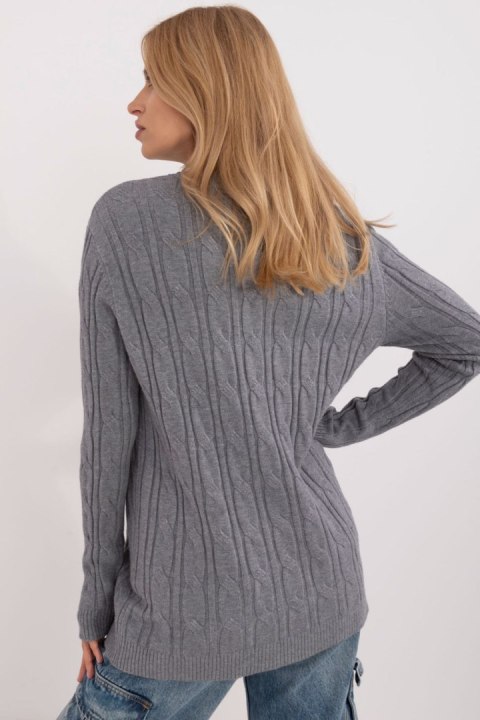 Sweter Damski Model AT-SW-2343.88 Dark Grey - AT AT Sweter Damski Model AT-SW-2343.88 Dark Grey - AT AT