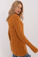 Sweter Damski Model AT-SW-2343.88 Dark Yellow - AT AT Sweter Damski Model AT-SW-2343.88 Dark Yellow - AT AT