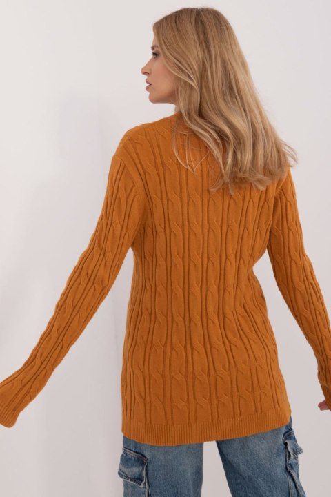 Sweter Damski Model AT-SW-2343.88 Dark Yellow - AT AT Sweter Damski Model AT-SW-2343.88 Dark Yellow - AT AT