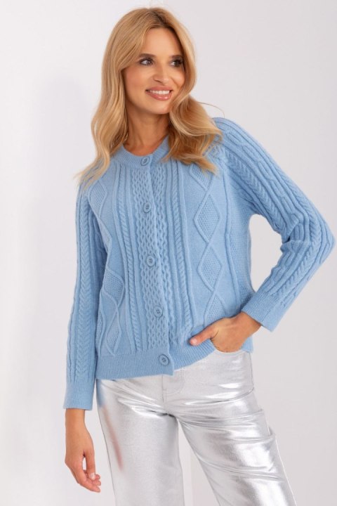 Sweter Damski Model AT-SW-2346-2.99P Light Blue - AT AT Sweter Damski Model AT-SW-2346-2.99P Light Blue - AT AT