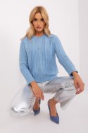 Sweter Damski Model AT-SW-2346-2.99P Light Blue - AT AT Sweter Damski Model AT-SW-2346-2.99P Light Blue - AT AT