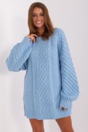 Sweter Damski Model AT-SW-2367-2.64P Light Blue - AT AT Sweter Damski Model AT-SW-2367-2.64P Light Blue - AT AT