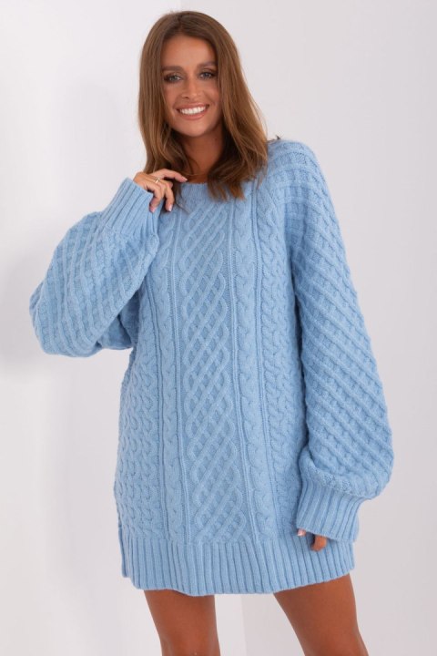 Sweter Damski Model AT-SW-2367-2.64P Light Blue - AT AT Sweter Damski Model AT-SW-2367-2.64P Light Blue - AT AT