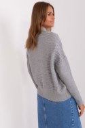 Sweter Damski Model AT-SW-2368.36X Grey - AT AT Sweter Damski Model AT-SW-2368.36X Grey - AT AT