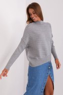 Sweter Damski Model AT-SW-2368.36X Grey - AT AT Sweter Damski Model AT-SW-2368.36X Grey - AT AT