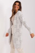 Sweter Kardigan Model AT-SW-23401-A.86 Light Grey - AT AT Sweter Kardigan Model AT-SW-23401-A.86 Light Grey - AT AT