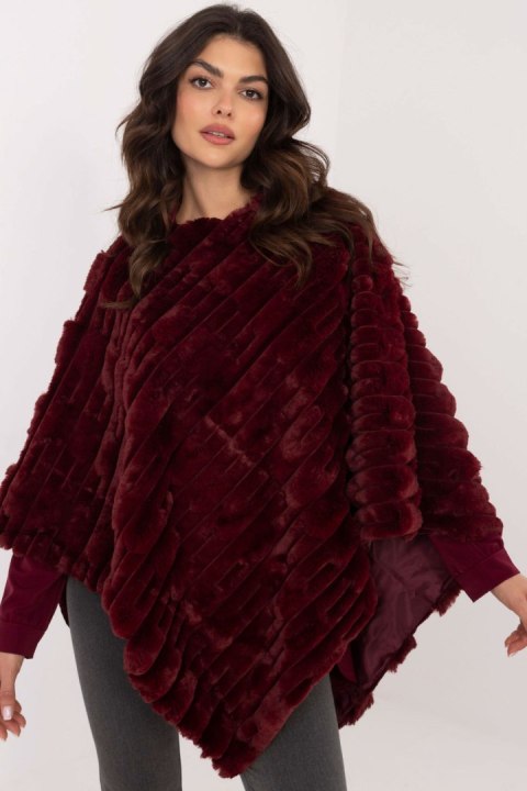 Sweter Poncho Model AT-PN-2347.68 Bordo - AT AT Sweter Poncho Model AT-PN-2347.68 Bordo - AT AT