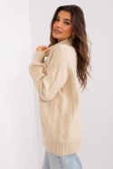 Golf Damski Model AT-SW-2355-2.12P Beige - AT AT Golf Damski Model AT-SW-2355-2.12P Beige - AT AT