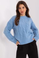 Sweter Damski Model AT-SW-0146.10P Light Blue - AT AT Sweter Damski Model AT-SW-0146.10P Light Blue - AT AT