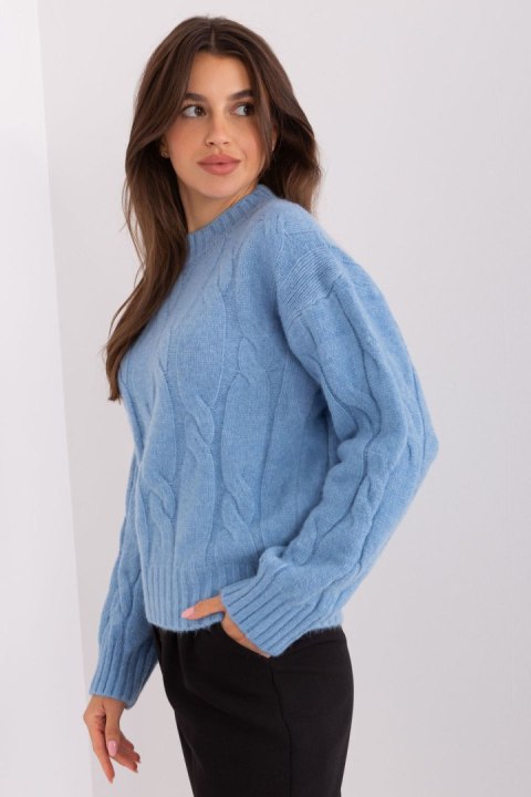 Sweter Damski Model AT-SW-0146.10P Light Blue - AT AT Sweter Damski Model AT-SW-0146.10P Light Blue - AT AT